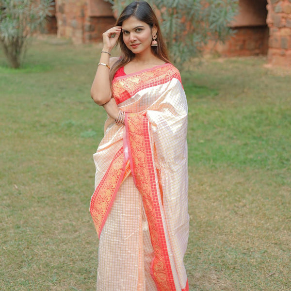 KALINI Woven Design Zari Silk Blend Banarasi Saree - Absolutely Desi